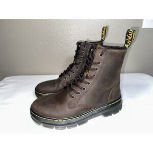 Doc Dr Martens Brown COMBS CRAZY HORSE LEATHER CASUAL BOOTS US Mens 7 / EUR 38